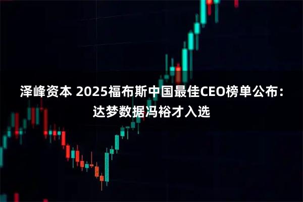 泽峰资本 2025福布斯中国最佳CEO榜单公布:达梦数据冯裕才入选